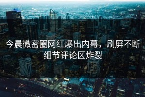 今晨微密圈网红爆出内幕，刷屏不断细节评论区炸裂