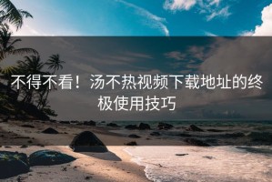 不得不看！汤不热视频下载地址的终极使用技巧