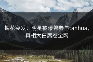 探花突发：明星被曝曾参与tanhua，真相大白席卷全网
