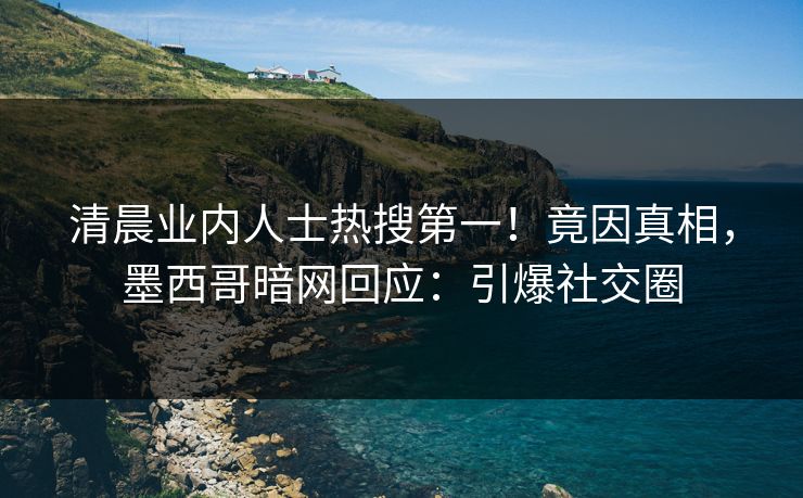 清晨业内人士热搜第一！竟因真相，墨西哥暗网回应：引爆社交圈