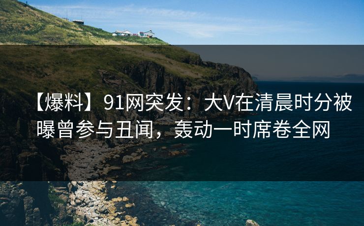 【爆料】91网突发：大V在清晨时分被曝曾参与丑闻，轰动一时席卷全网