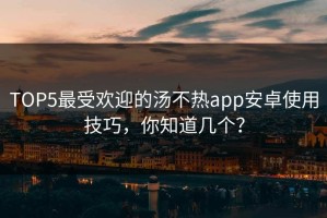 TOP5最受欢迎的汤不热app安卓使用技巧，你知道几个？