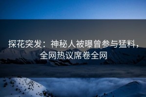 探花突发：神秘人被曝曾参与猛料，全网热议席卷全网