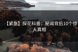 【紧急】探花科普：秘闻背后10个惊人真相