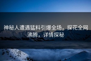 神秘人遭遇猛料引爆全场，探花全网沸腾，详情探秘