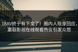 18AV终于有下文了！圈内人现身回应，蘑菇影视在线观看热议引发众怒