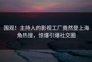 围观！主持人的影视工厂竟然登上海角热搜，惊爆引爆社交圈
