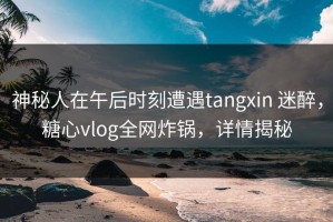 神秘人在午后时刻遭遇tangxin 迷醉，糖心vlog全网炸锅，详情揭秘