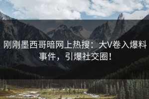 刚刚墨西哥暗网上热搜：大V卷入爆料事件，引爆社交圈！