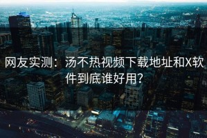 网友实测：汤不热视频下载地址和X软件到底谁好用？