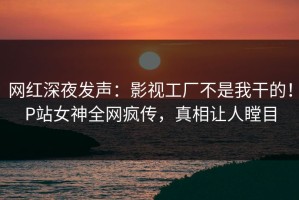 网红深夜发声：影视工厂不是我干的！P站女神全网疯传，真相让人瞠目