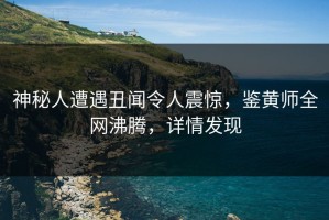 神秘人遭遇丑闻令人震惊，鉴黄师全网沸腾，详情发现