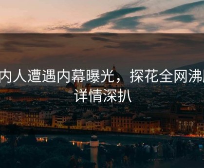 圈内人遭遇内幕曝光，探花全网沸腾，详情深扒