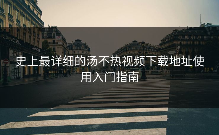 史上最详细的汤不热视频下载地址使用入门指南