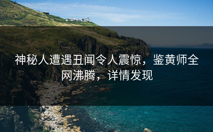神秘人遭遇丑闻令人震惊，鉴黄师全网沸腾，详情发现
