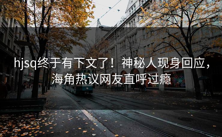 hjsq终于有下文了！神秘人现身回应，海角热议网友直呼过瘾